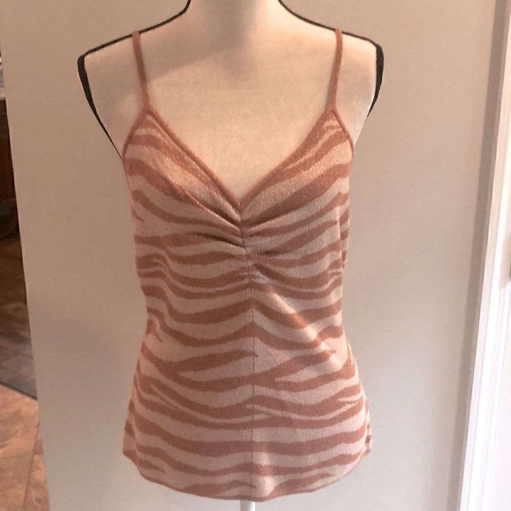 Anthropologie spaghetti strap tiger stripe cami M